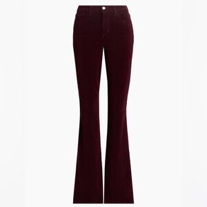 L'AGENCE Stevie Velvet Jeans, Deep Burgundy Size 28